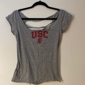 NWOT USC Trojans Shredded Back Tee